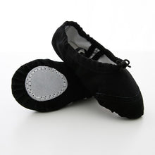 Load image into Gallery viewer, Girls Dance Shoes Soft Canvas and Leather Head Dance Slipper Ballet Shoes Ballerina Shoes
