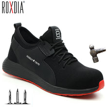 Load image into Gallery viewer, ROXDIA brand plus size 36-46 steel toecap men women work shoes